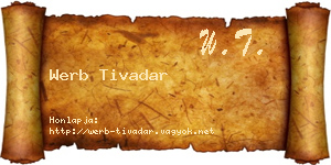 Werb Tivadar névjegykártya