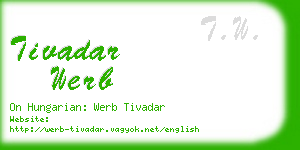 tivadar werb business card